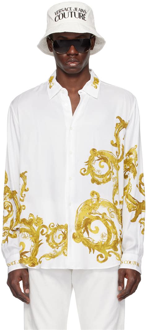 Versace Jeans Couture: White Watercolor Couture Shirt 